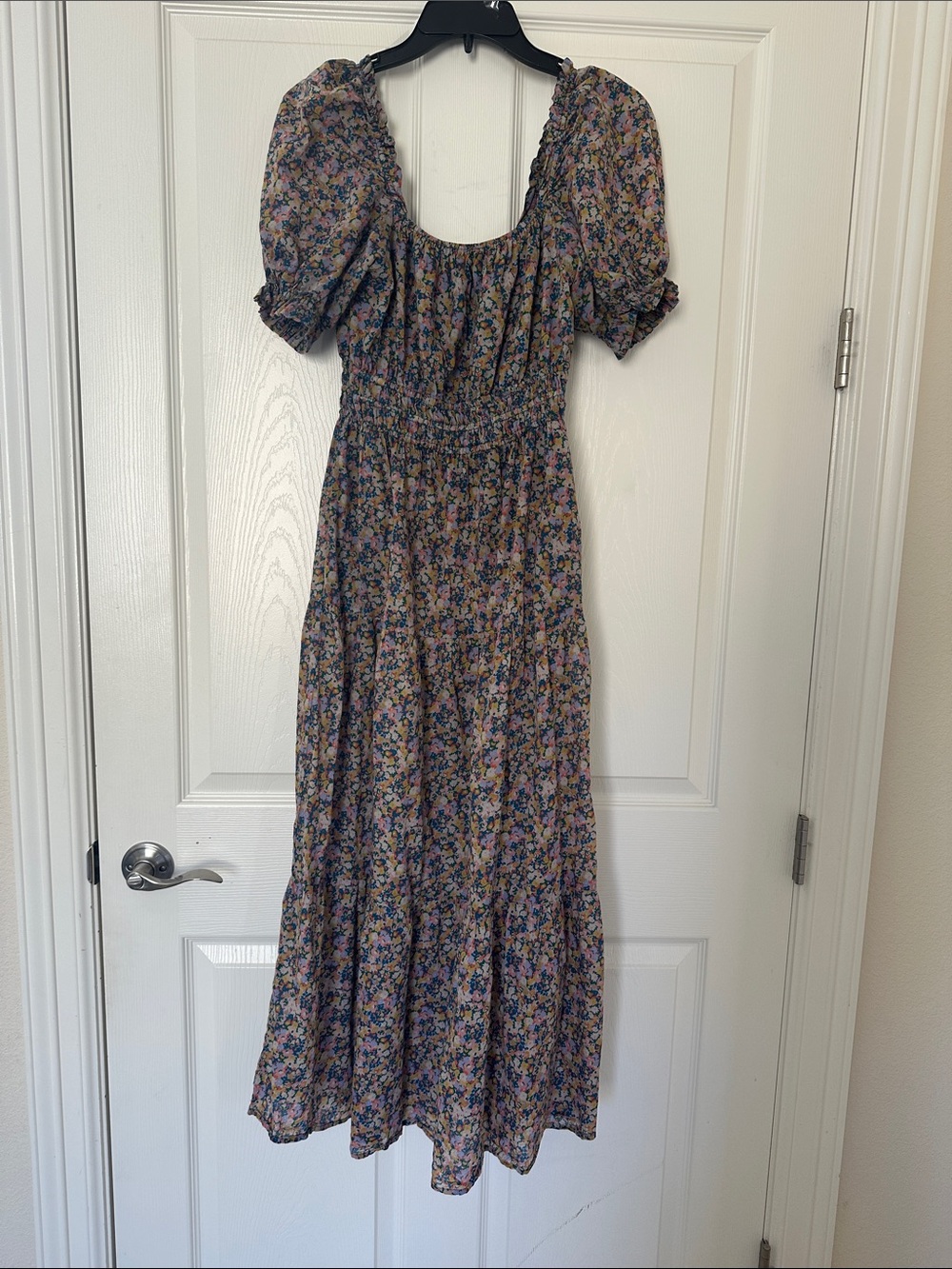 Birds of Paradis by Trovata Puff Sleeve Maxi Dress Size S Cotton